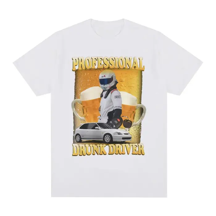Pilote ivre professionnel drôle Meme T-Shirt hommes femmes mode Vintage à manches courtes T-shirts coton décontracté
