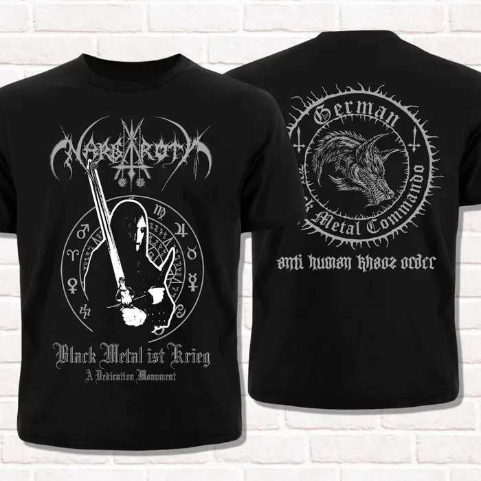 Nargaroth T-Shirt noir métal Ist Krieg 2001 noir métal têtes de métal Style été coton hommes haut po