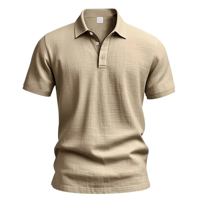 Chemises polo en lin uni pour hommes, style britannique, respirantes, col rabattu, décontractées, ma