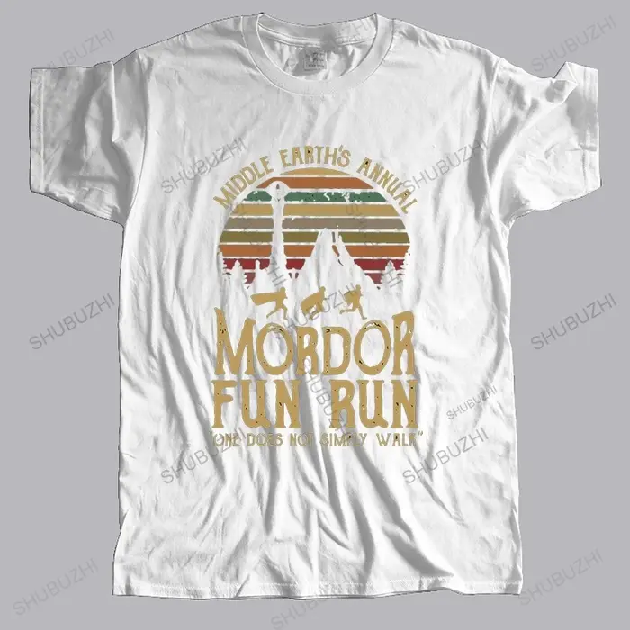 Offre spéciale hommes été marque t-shirt coton t-shirt moyen terres annuel Mordor Fun Run drôle impr