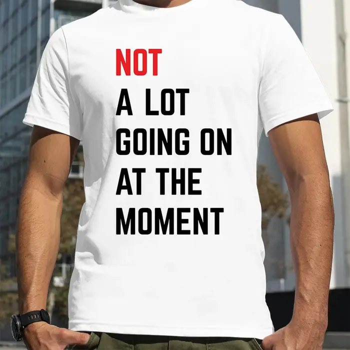 T-shirt homme, streetwear, estival et estival, avec inscription "Going on the Moment" et col rond