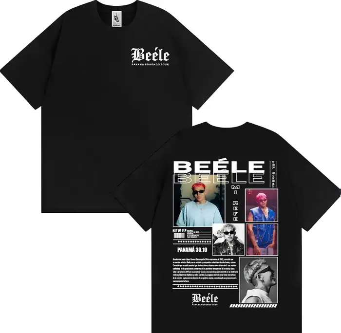 Rappeur BEELE Album Tour 2025 Merch t-shirts hommes femmes Hip Hop Pop musique rue T-shirt 100% coton surdimensionné