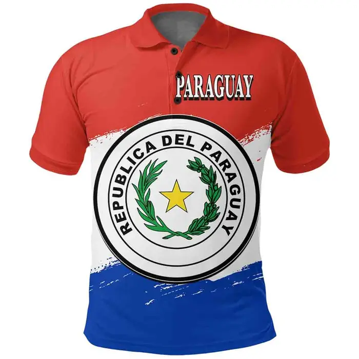 Polo imprimé carte 3D du Paraguay Feel pour femmes
