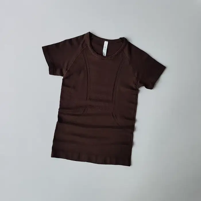 Femmes Yoga haut sans couture Sport t-shirts chemise de Fitness vêtements de Sport à manches courtes