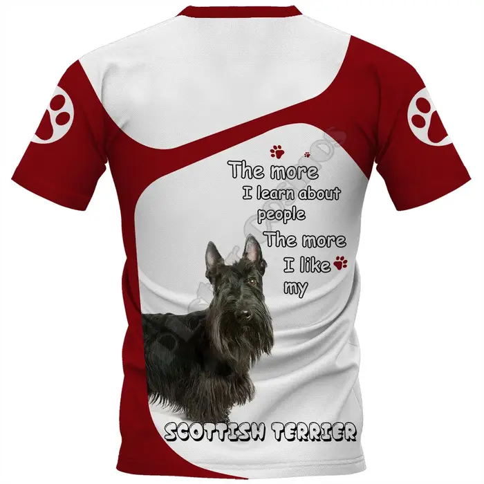 Scottish Terrier 3D imprimé T-shirts femmes pour hommes été