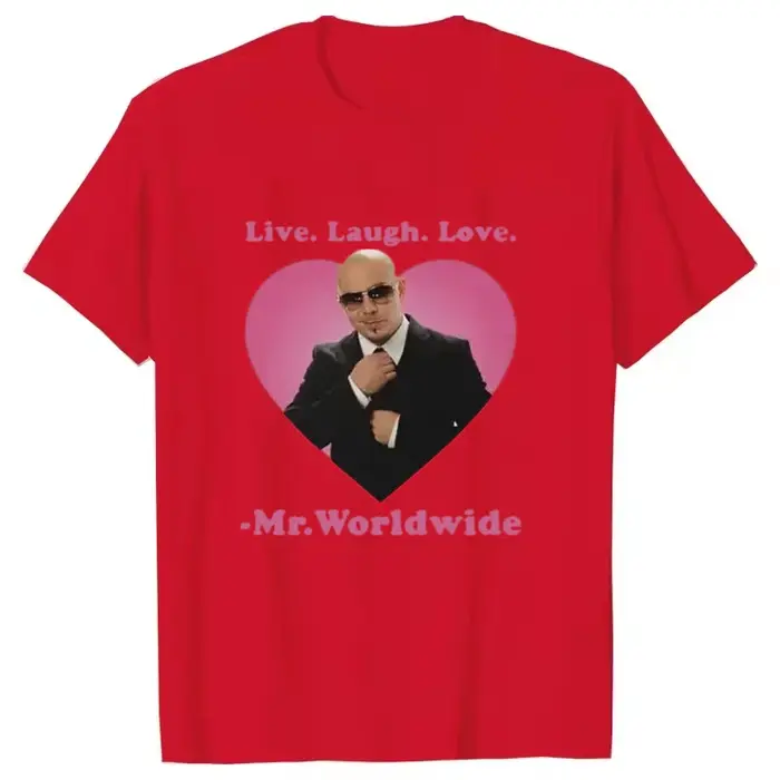 Live Laugh Love M. Worldwide Pitbull T-shirt graphique femmes hommes Hip Hop rétro mode