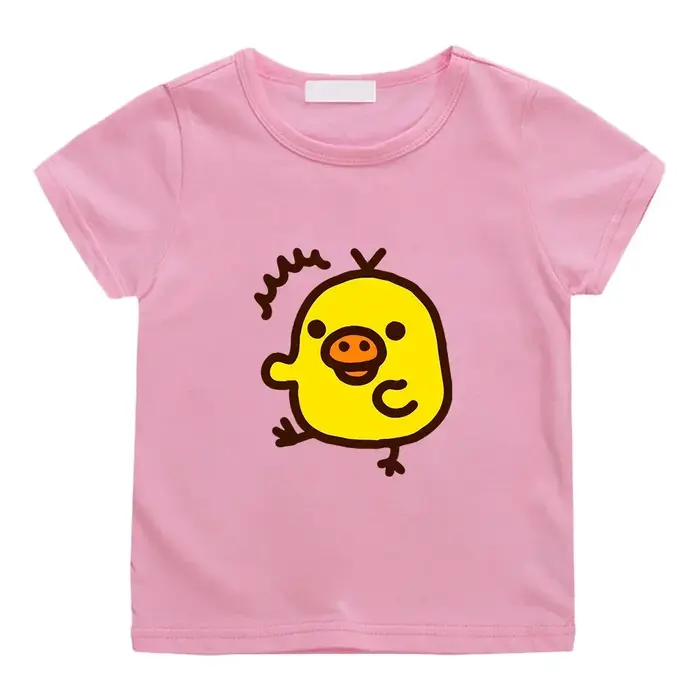 T-shirt imprimé Kawaii Kiiroitori Yellow Chick pour filles
