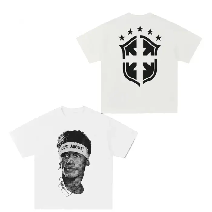 T-shirt imprimé avec les portraits des superstars du football Cristiano Ronaldo