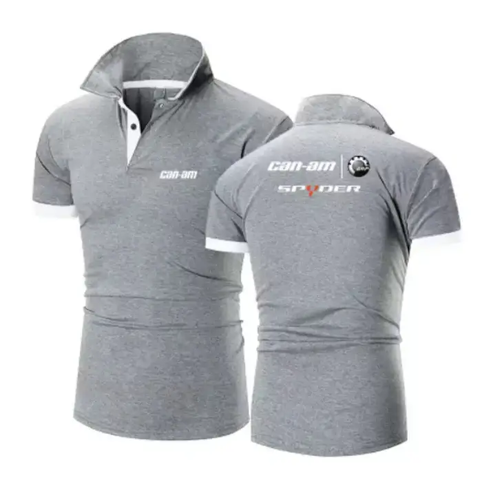 Nouveau Polo Homme Tendance 2026 Couleur Unie Can-Am Team Motorcycles Manches Courtes