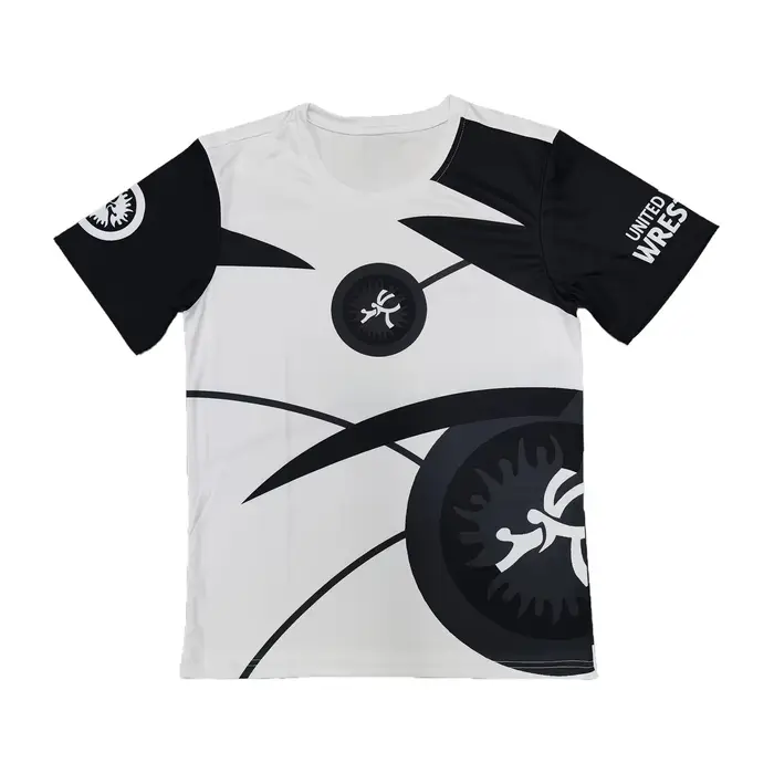 T-shirt d'entraînement de lutte mondiale unisexe pour hommes et enfants 2026, noir, imprimé intégral
