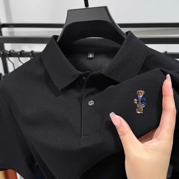 Polo d'été à manches courtes en coton de haute qualité pour hommes