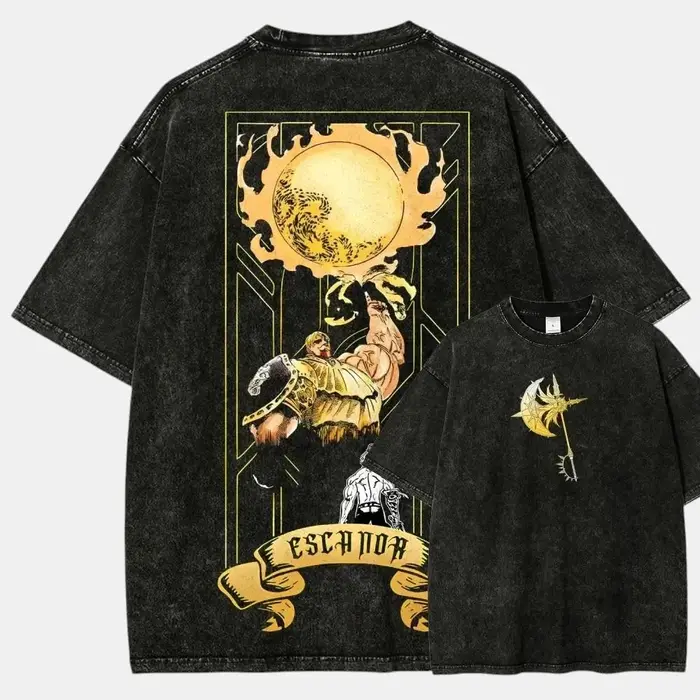 T-shirt Anime Vintage Double Face Escanor Les Sept Pêchés Capitaux