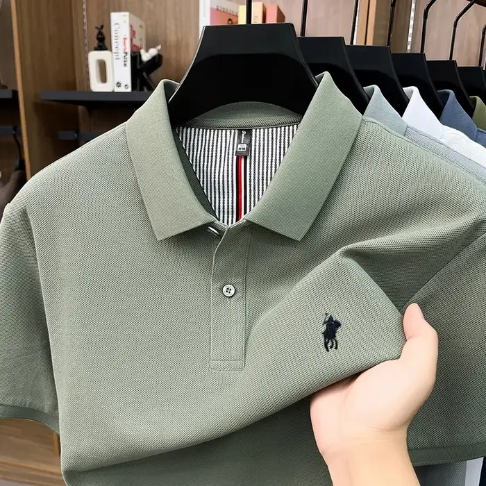 Marque haut de gamme à manches courtes polo pour hommes 100% coton été luxe poney broderie Designer nouveau mode Golf Business Casual t - shirt