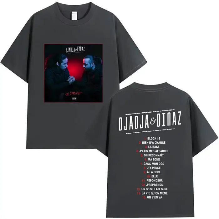 Rappeur Djadja & Dinaz Album 2025 t-shirts graphiques hommes Style Vintage gothique vêtements T-Shirt Hip Hop à manches