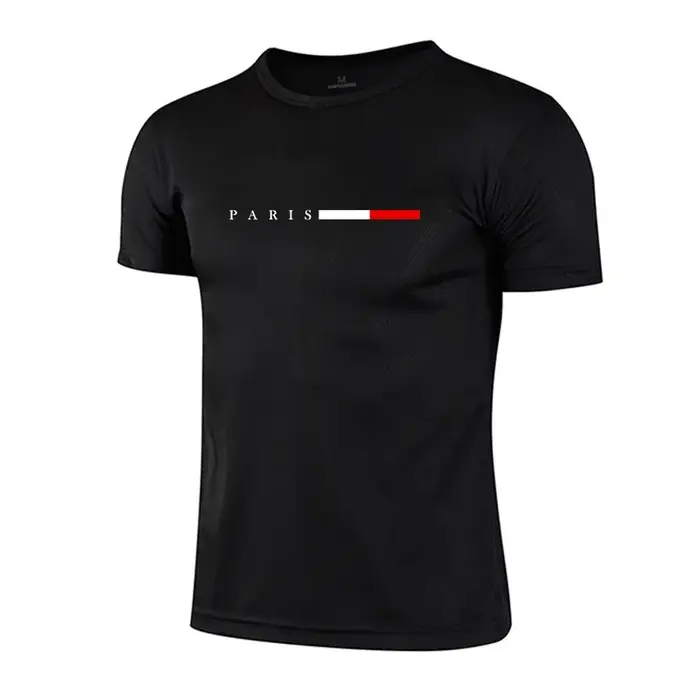 T-shirts pour hommes à imprimé décontracté, col rond, manches courtes, pour le sport quotidien, le jogging, vêtements pour homme, t-shirts en maille à séchage rapide pour le marathon 2026, été