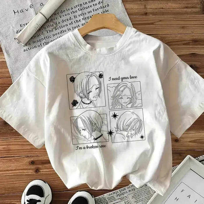 T-shirts Nana pour filles et femmes, style anime des années 2000, Y2k, Digital Punk, gothique, Haraj