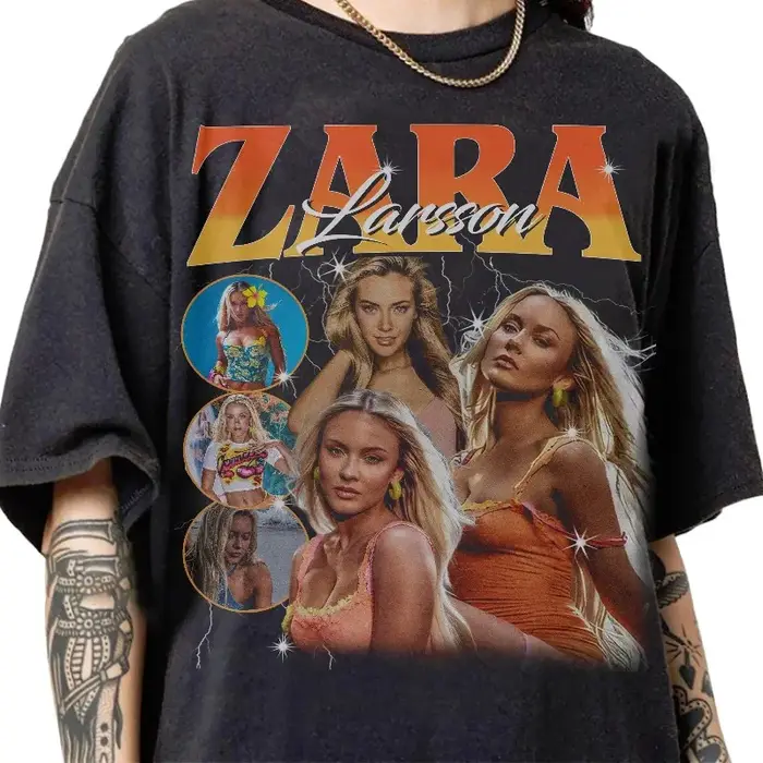 T-shirt vintage bootleg des années 90 de Zara Larsson, édition limitée, t-shirt d'été unisexe ample et respirant