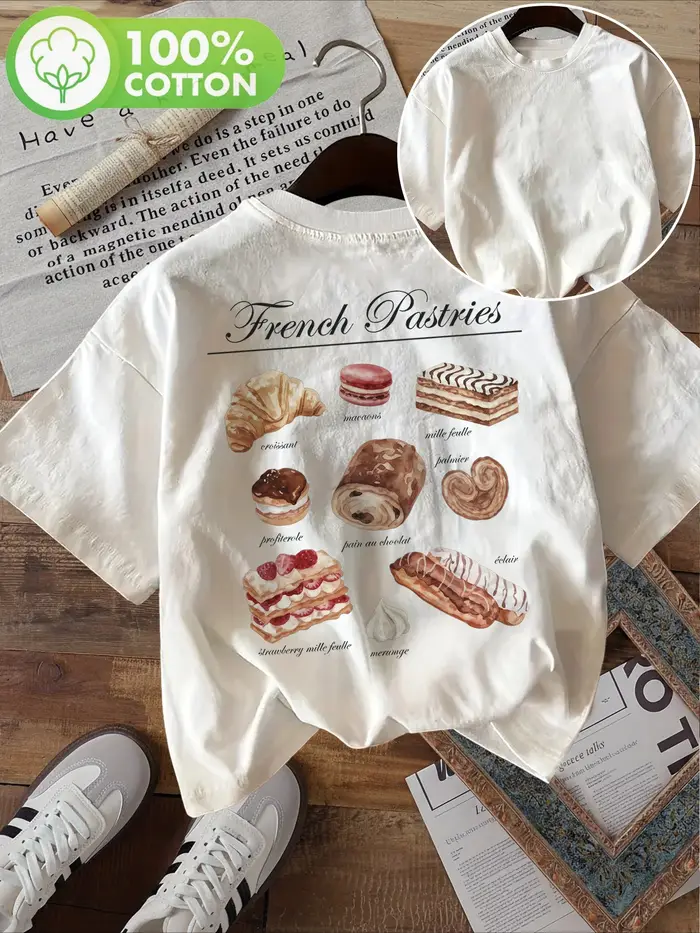 T-shirt imprimé Pâtisseries Françaises