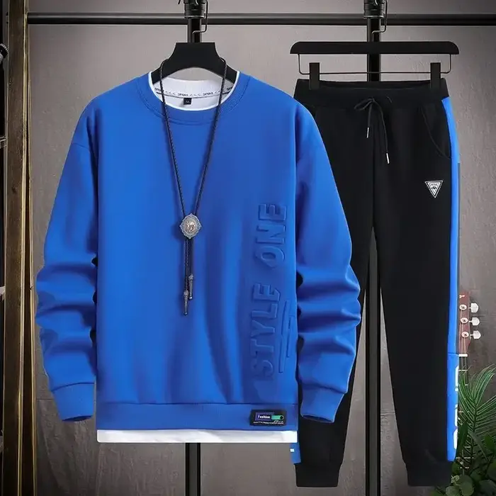 Ensemble t-shirt et pantalon blanc uni pour hommes