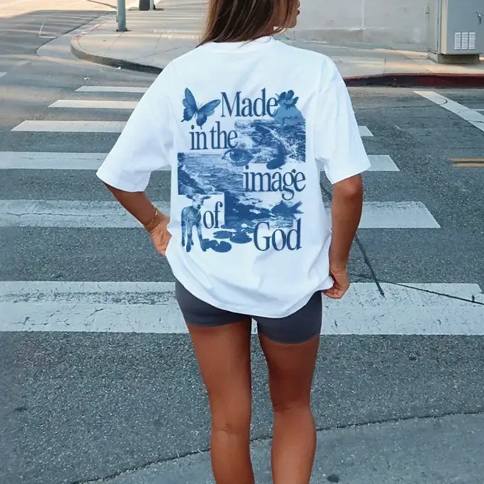 Image de dieu église t-shirt surdimensionné Cool chrétien Streetwear esthétique religieux graphique t-shirts femmes hommes foi vêtements cadeau