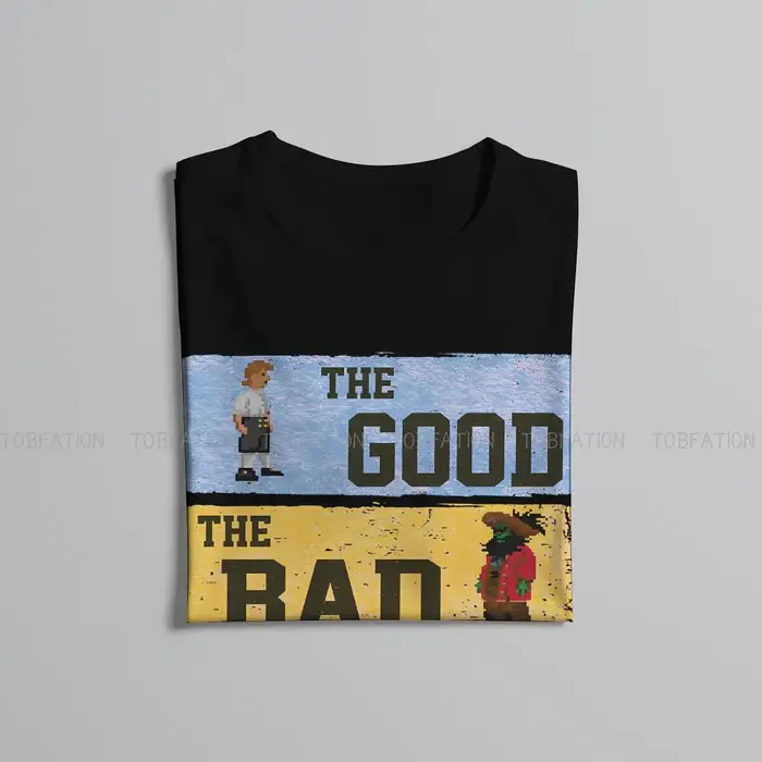 Le bon le mauvais Pirate homme t-shirt singe île jeu col rond manches courtes 100% coton