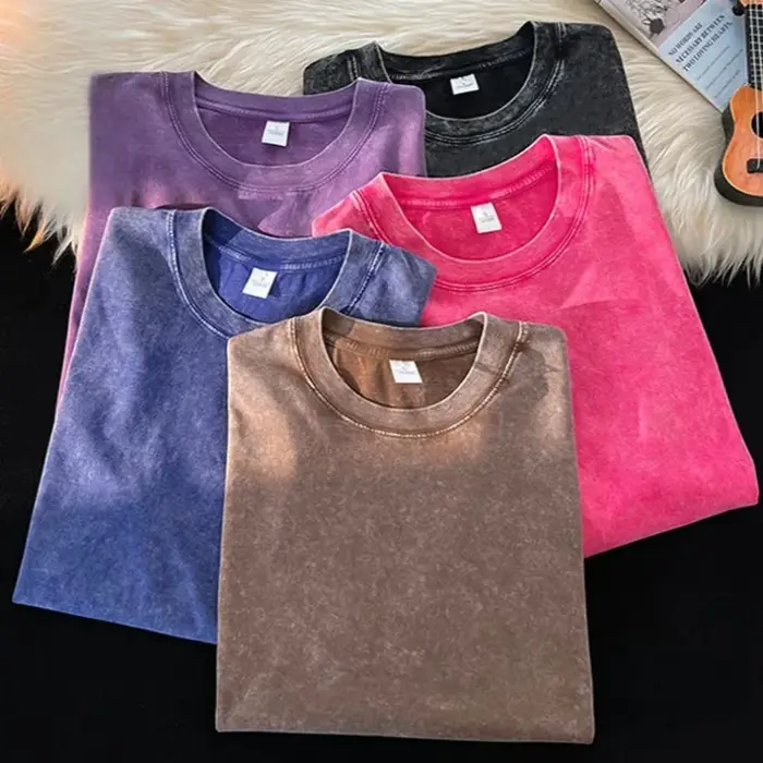 T-shirts vintage délavés 2026 – Style streetwear hip-hop rétro punk pour femme