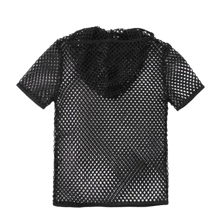 T-Shirts hauts transparents à manches courtes