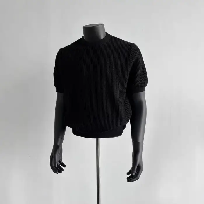 Pull en tricot à manches courtes pour hommes