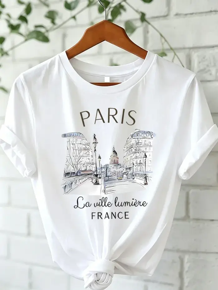 T-shirt imprimé Paris années 90 pour femme
