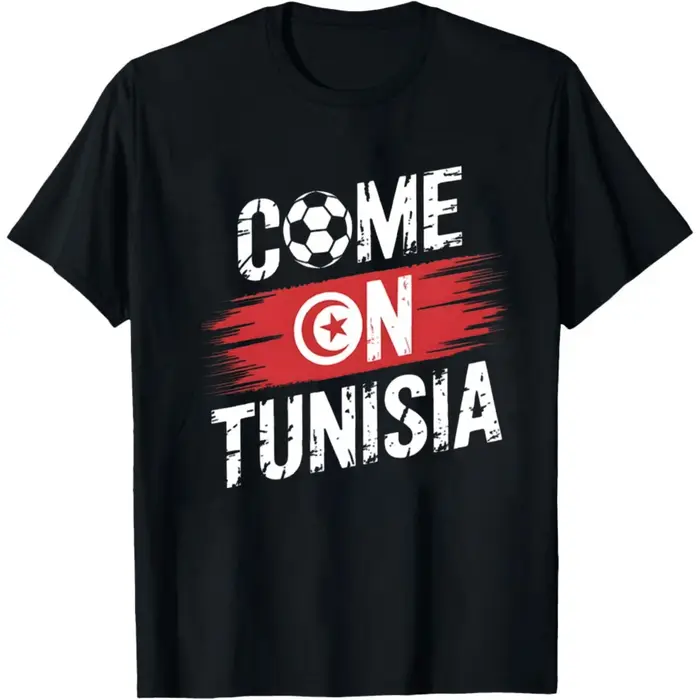 T-shirt de football de la Tunisie pour hommes et femmes, t-shirt de supporter du drapeau tunisien, t