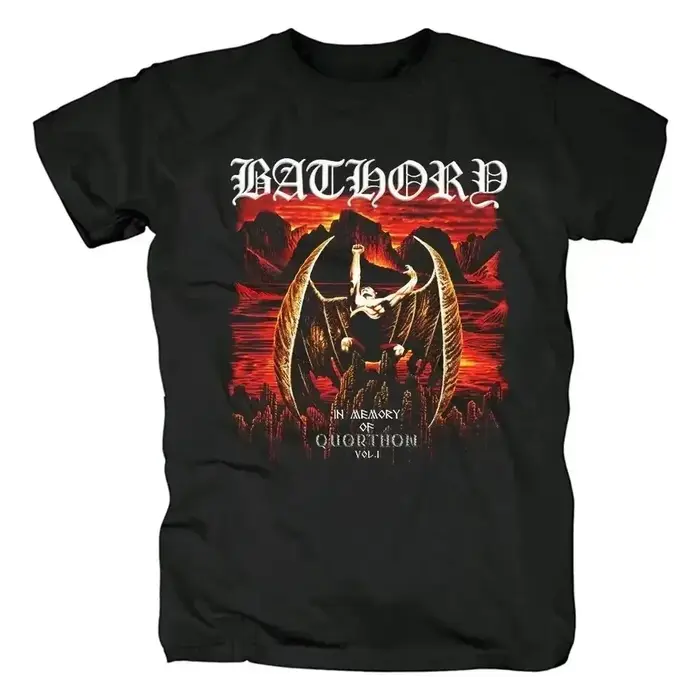 Bathory – T-shirt en coton noir pour hommes et femmes, 100% coton, de qualité, Hip-Hop, décontracté, Street Rock, Harajuku, classique, à manches courtes