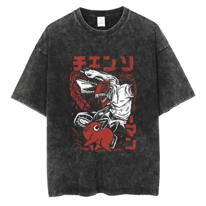 T-shirt vintage en coton délavé pour homme