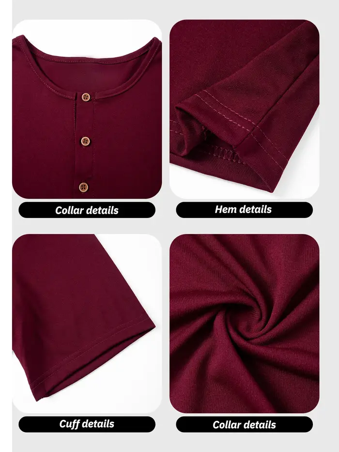 T-shirt à col Henley pour homme