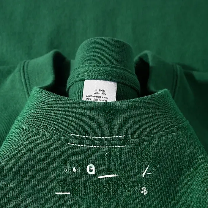 300g coton t-shirts hommes à manches courtes poids lourd été col rond ample respirant chemise