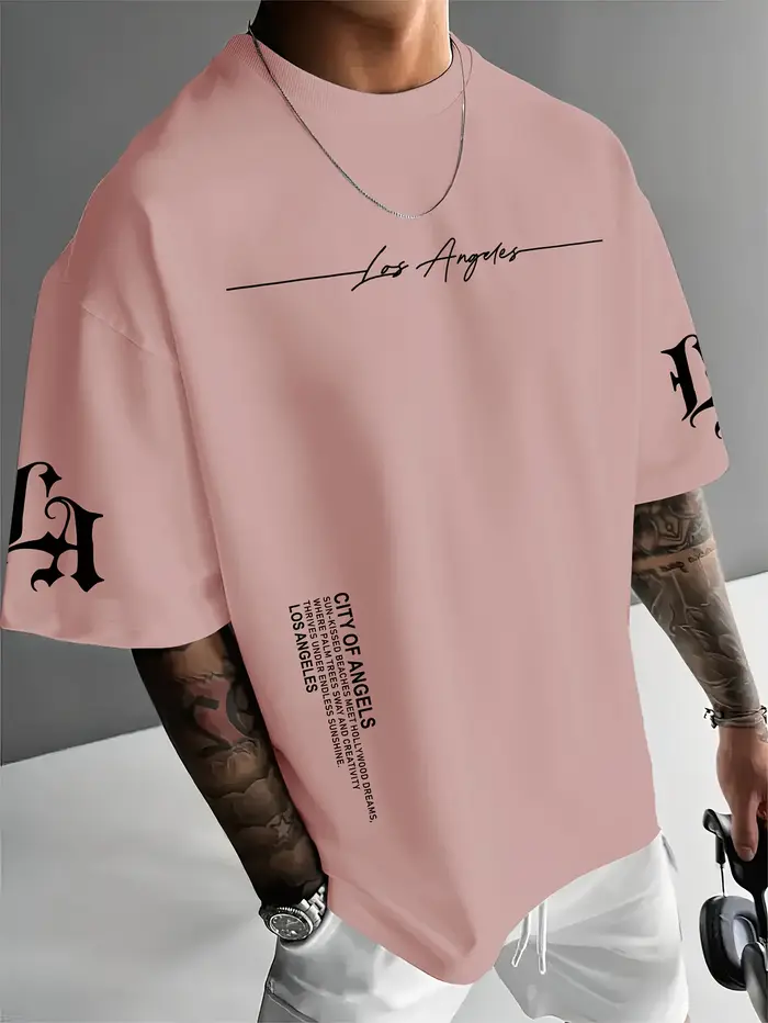 Le nouveau T-shirt pour hommes d'été 2025 est un haut simple pour hommes d'extérieur décontracté et à la mode avec des imprimés de lettres