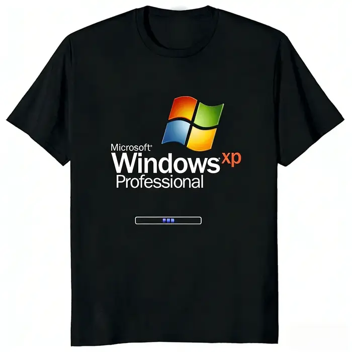 T-shirt imprimé avec logo Windows XP Professional, décontracté, confortable, en coton respirant, Hip