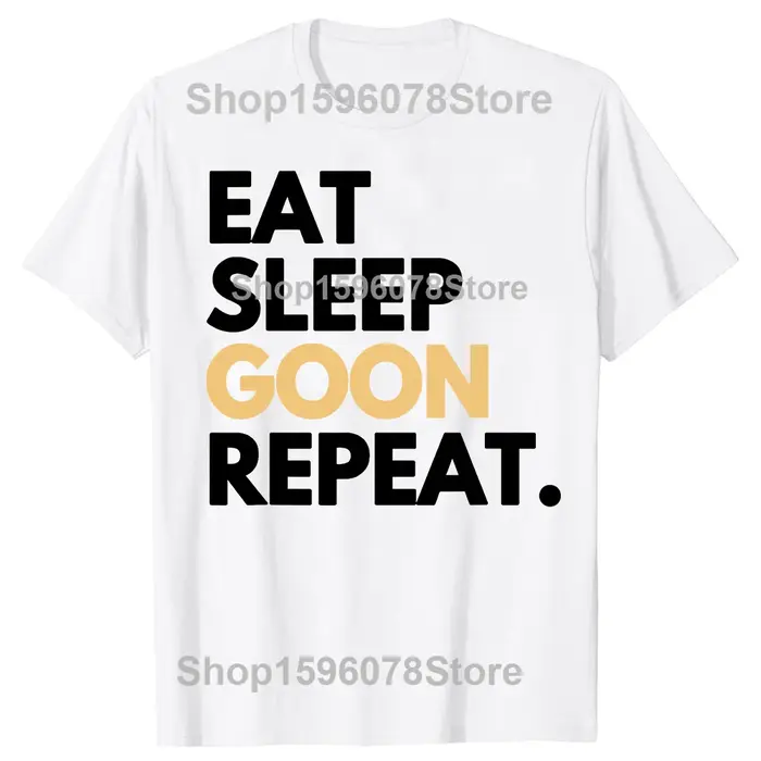Gooner drôle Gooning Meme manger sommeil Goon répéter hommes vêtements mode t-shirts coton à manches