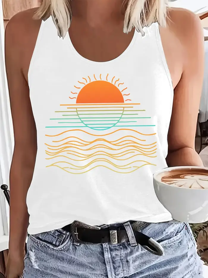 Débardeur d'été cool pour femme avec imprimé marin