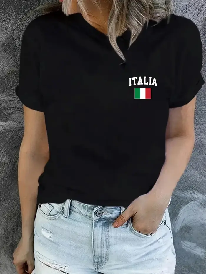 2024 Ciao créativité italienne graphique T-Shirt femmes été Original Noble filles best-seller hauts à la mode dames chemise