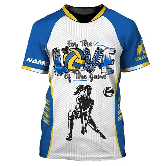 Cool volley-ball modèle t-shirt hommes personnalisé 3D imprimé T-Shirts mode d'été col rond rue surdimensionné à