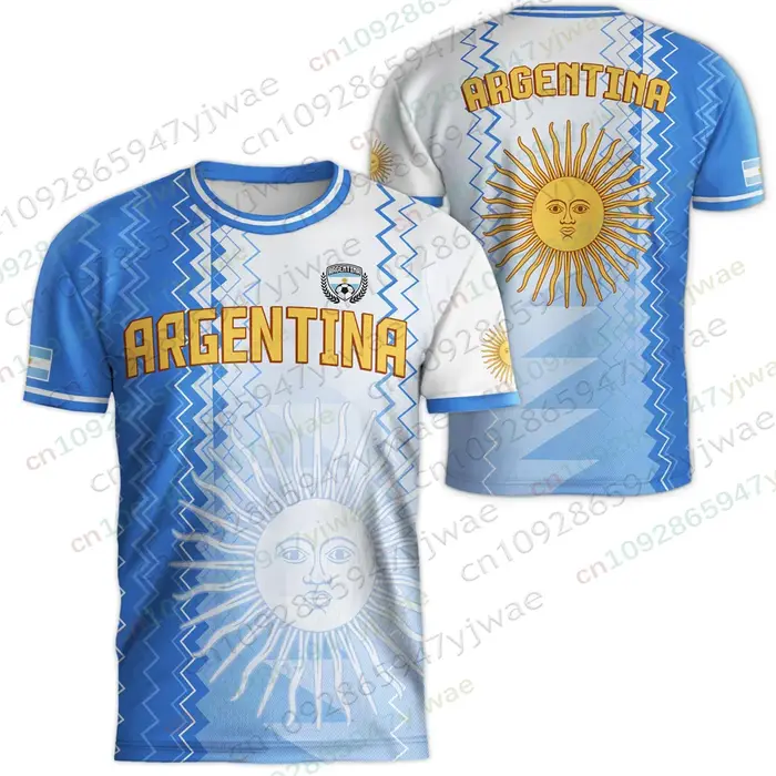 Maillot de football d'Argentine pour hommes, vêtements de sport imprimés en 3D, respirant, séchage r