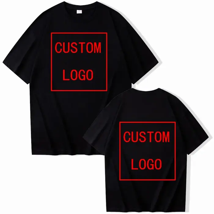 T-shirt personnalisé avec votre LOGO pour homme et femme, couleur unie, style streetwear, cadeau per