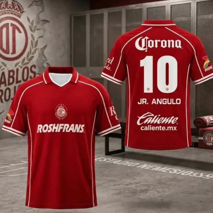 Maillot de football Toluca d'été, col polo, imprimé 3D, tendance, décontracté, séchage rapide, t-shi