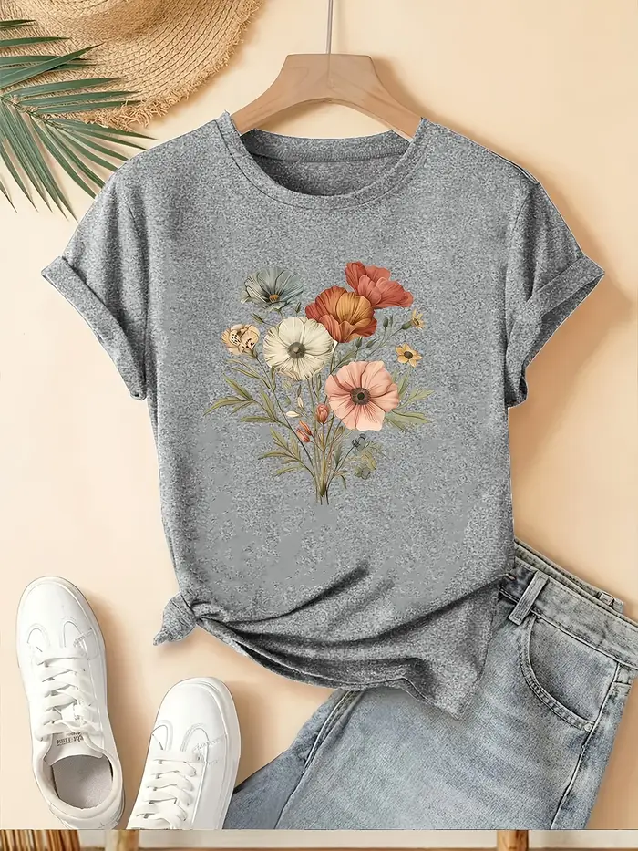 T-Shirt décontracté à manches courtes pour femmes