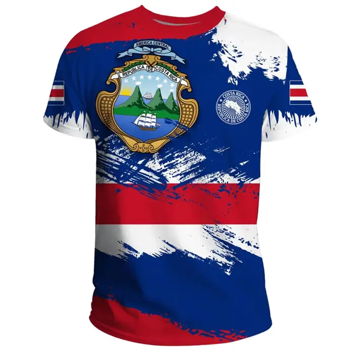 T-shirt à col rond imprimé 3D pour hommes