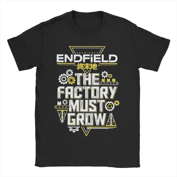 T-shirts Arknights Endfield The Factory Must Grow Meme Factory Expansion pour hommes, t-shirt en cot