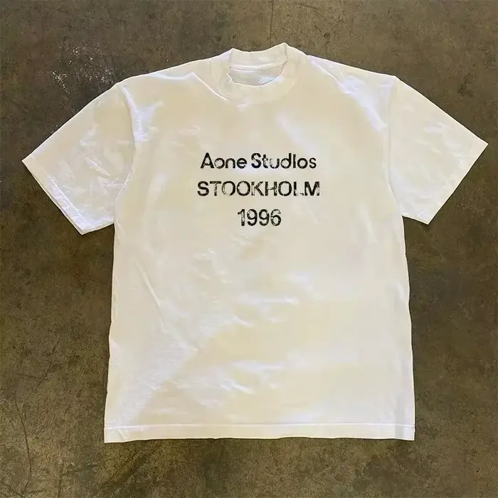 T-shirt unisexe en coton à manches courtes imprimé lettres