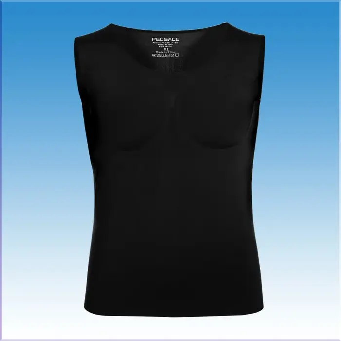 3D faux Muscle T-Shirt homme Cosplay bras poitrine sous-vêtements fête corps Shaper Invisible coussin Abdominal haut