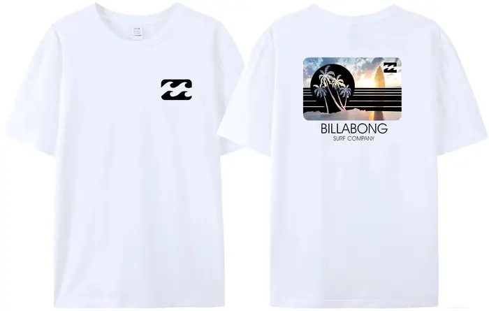 Wave nouveaux hommes femme été Billa-bong T-shirt Double face impression qualité haut décontracté t-