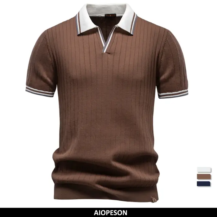 AIOPESON Polo pour homme 100% coton doux et agréable pour la peau